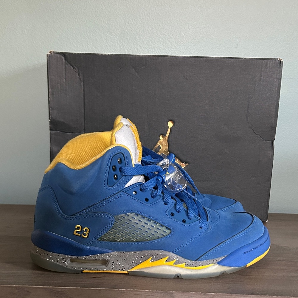Jordan Kids Blue and Yellow Sneakers
